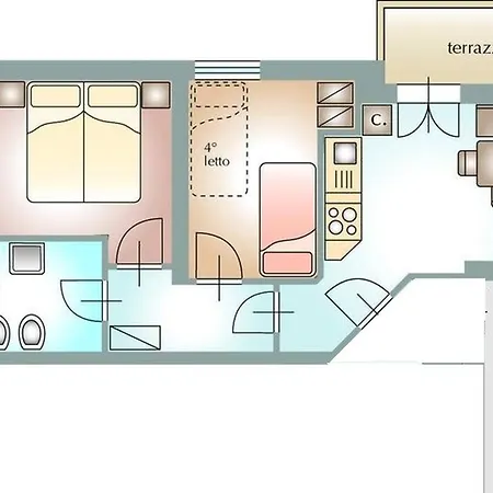 דירה Continental 101- 4 Beds *